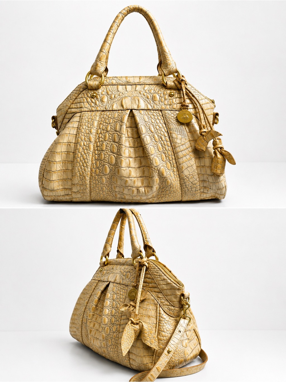 Brahmin Louise Rose"Croc-Embossed Leather Satchel